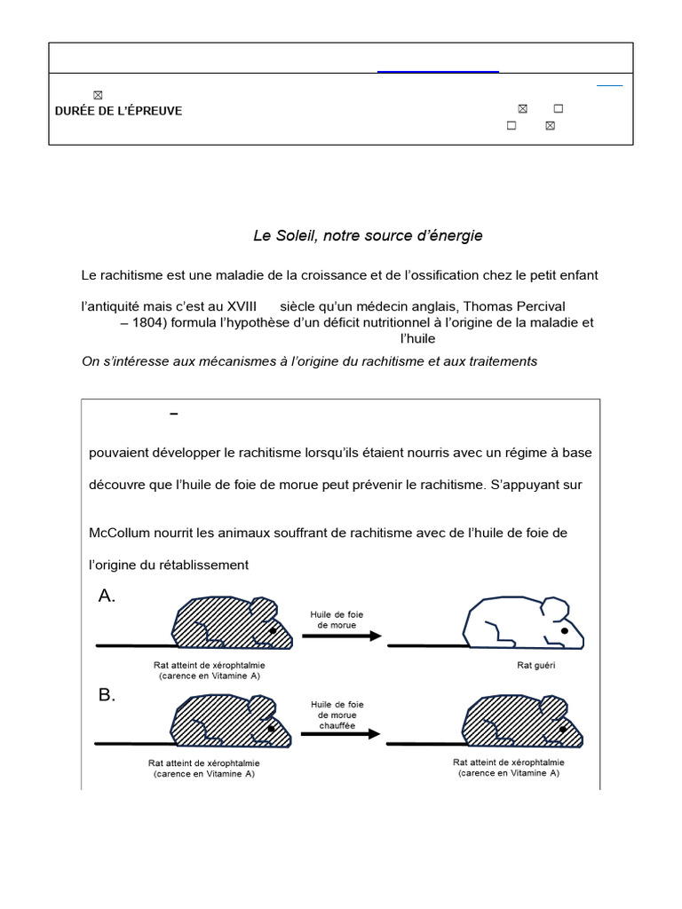 Rachitisme : Causes et Préventions | PDF | Vitamine D | Vitamine