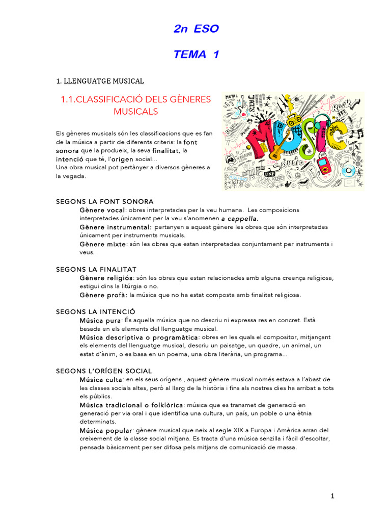 APUNTS TEMA 1 (2n ESO) | PDF