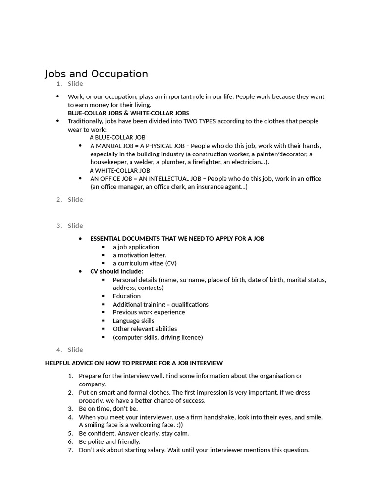 Understanding Jobs and Occupations | PDF | Business | Labor