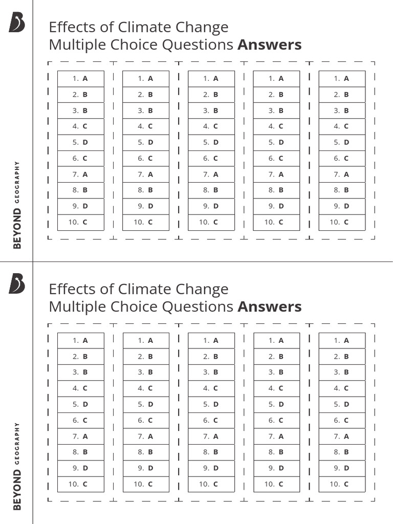 Effects of Climate Change Multiple Choice Questions Answers | PDF