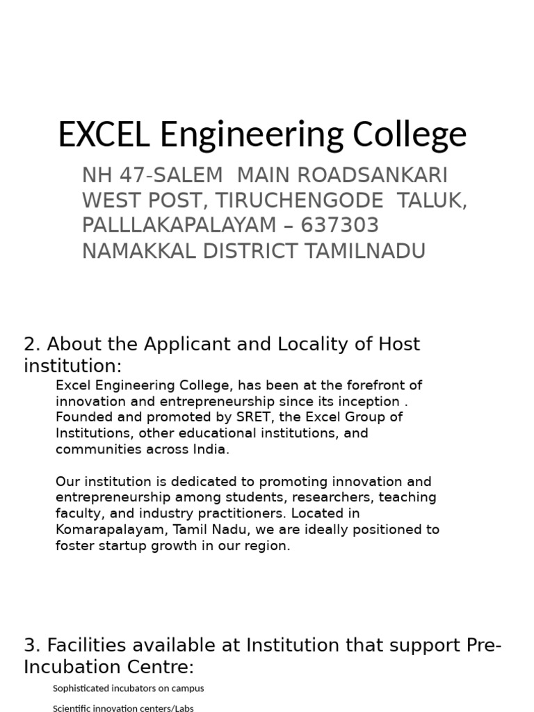 Excel Engineering College PIC Pitch Deck | PDF | Startup Company ...