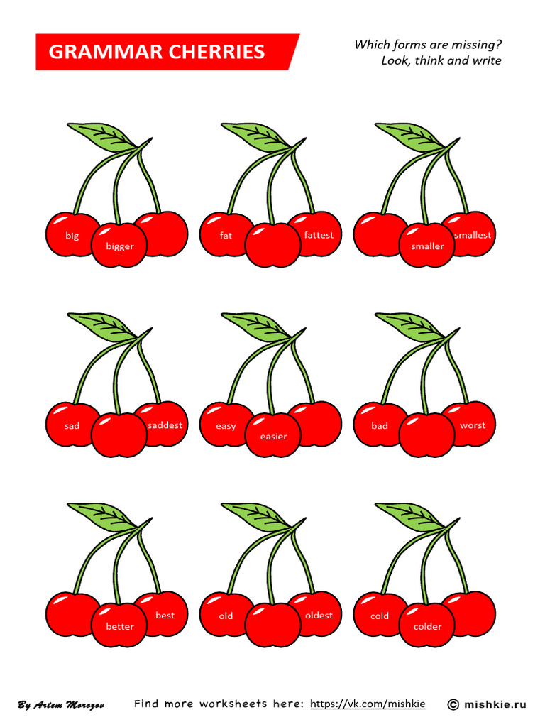 Cherries 1 Degrees of Comparison by Artem Morozov | PDF