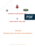 Rolls- Royce and Bentley Paint Codes