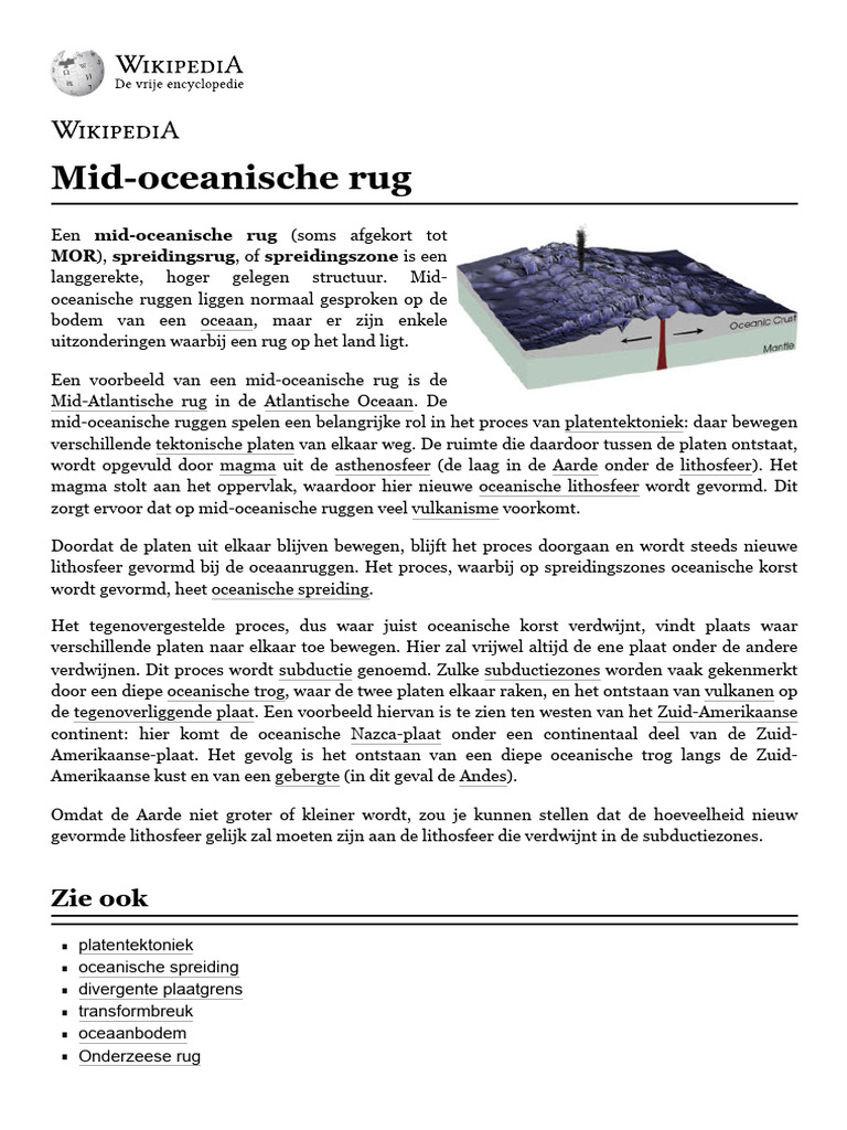 Mid-Oceanische Rug - Wikipedia | PDF