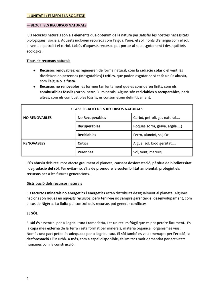 Unitat 1 Resum Geo | PDF
