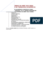 Regras e Normas Da Abnt 2012 para Formatação de Trabalhos Acadêmicos