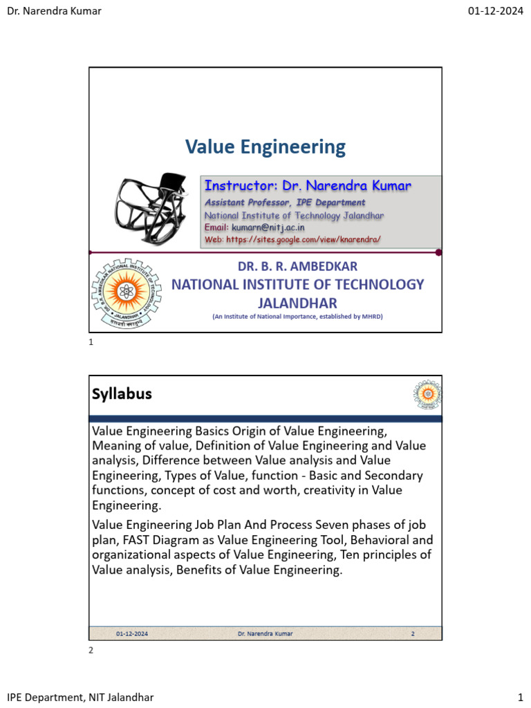 6 - Product Design and Value Engineering - Value Engineering | PDF ...