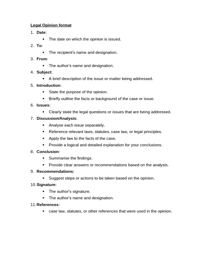 Legal Opinion Format Guide | PDF