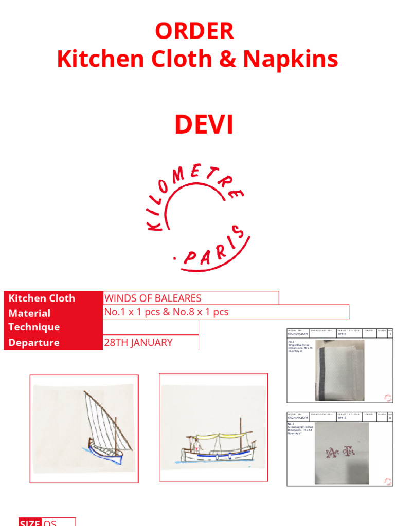 DEVI ORDER Kitchen Cloth & Napkins | PDF