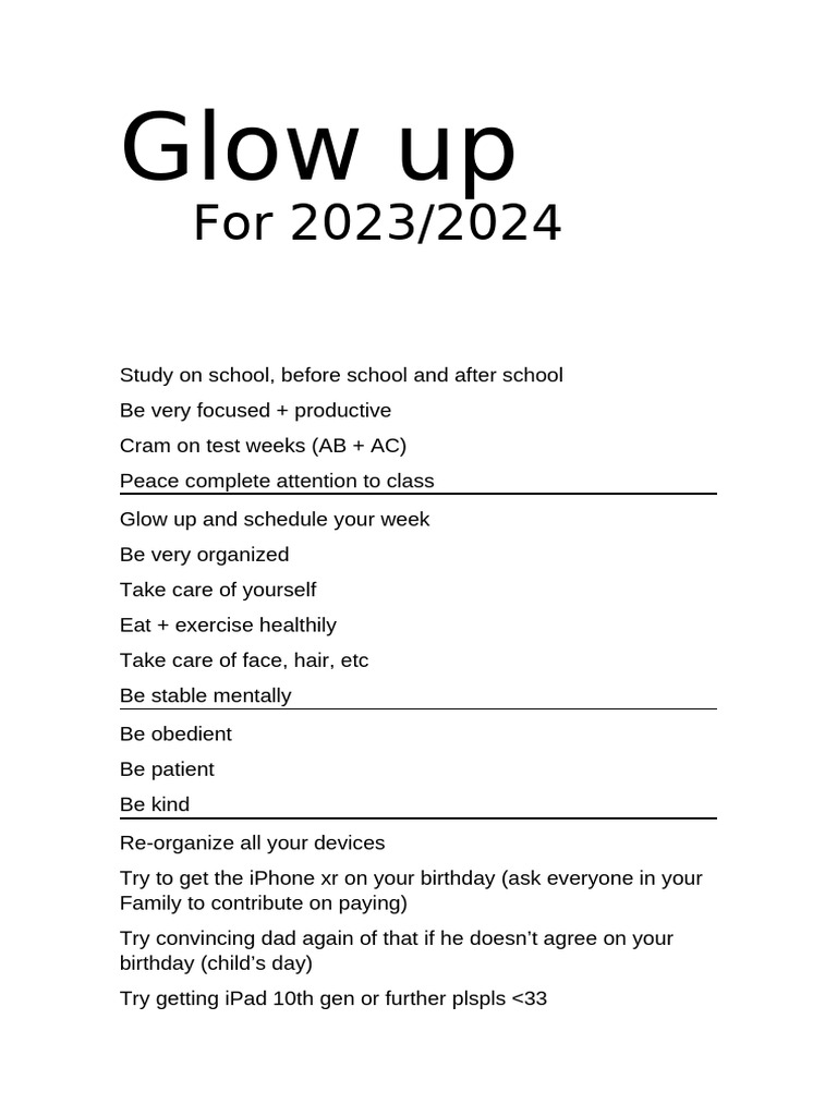Glow Up | PDF