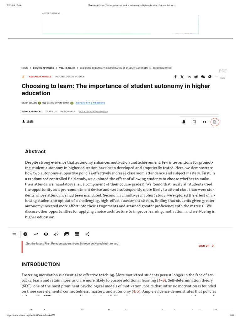 Enhancing Student Autonomy in Education | PDF | Motivation | Motivational