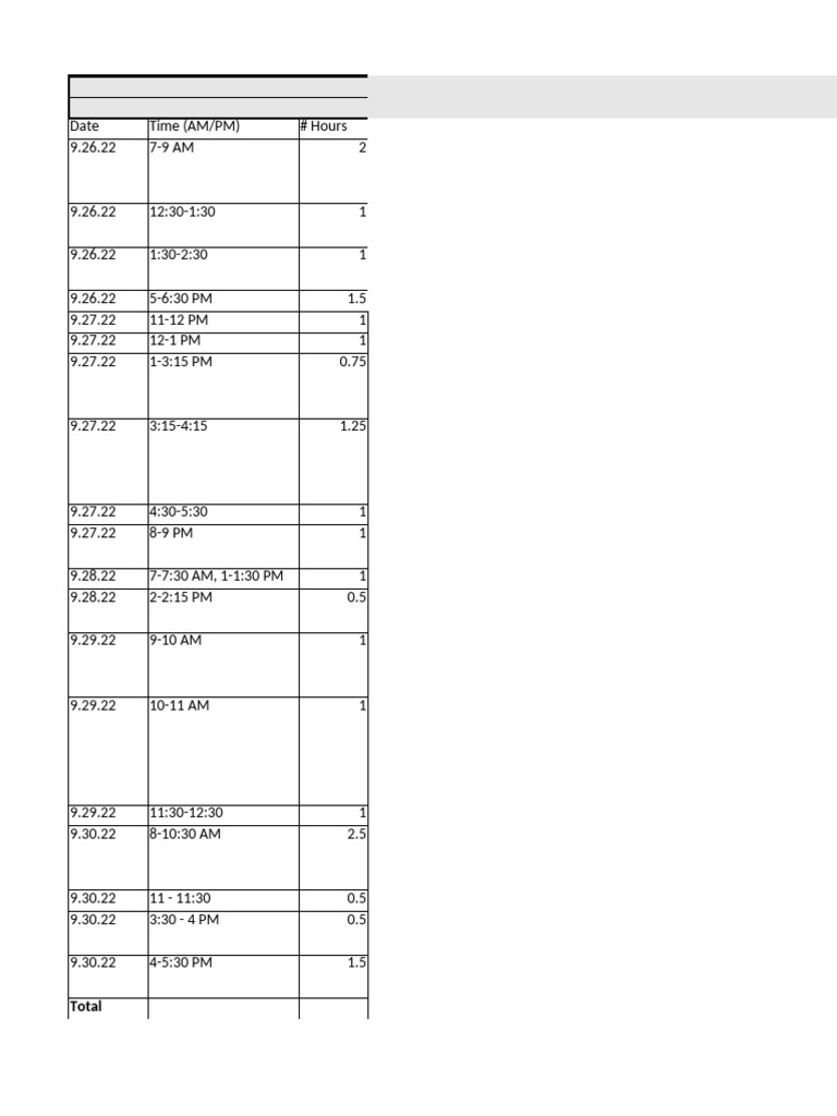 Ellie’s Weekly Task Log Summary | PDF