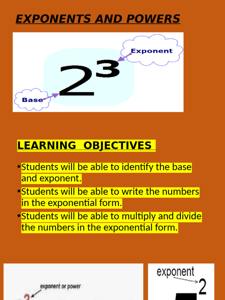Exponents and Powers | PDF