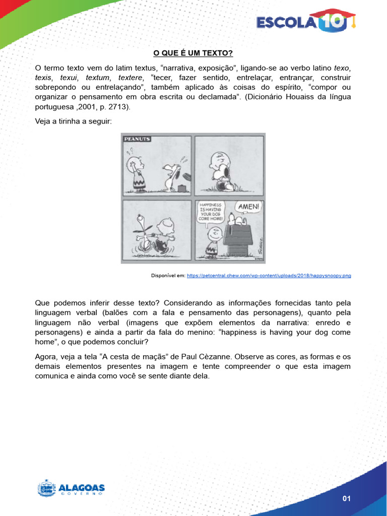 O Que É um Texto: Definição e Exemplos | PDF