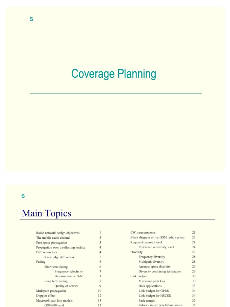 2 Coverage Planning | PDF | Radio Propagation | General Packet Radio ...