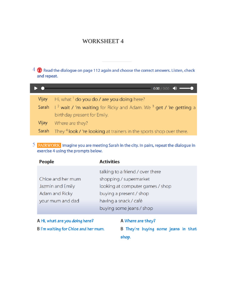 Worksheet 4 | PDF