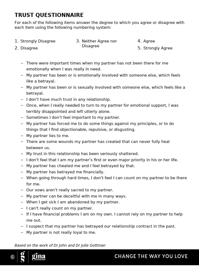 Relationship Trust Assessment | PDF