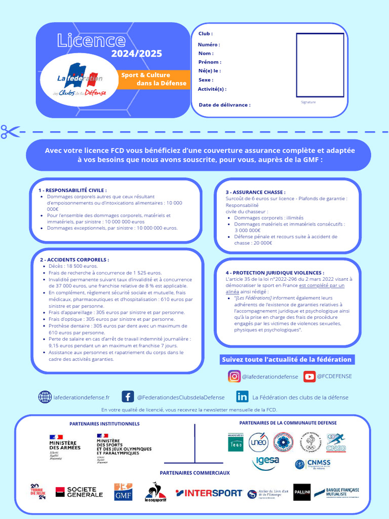 Assurance complète avec licence FCD | PDF