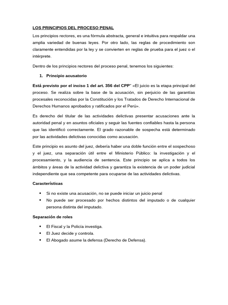 Principios del Proceso Penal | PDF | Derecho penal | Debido al proceso