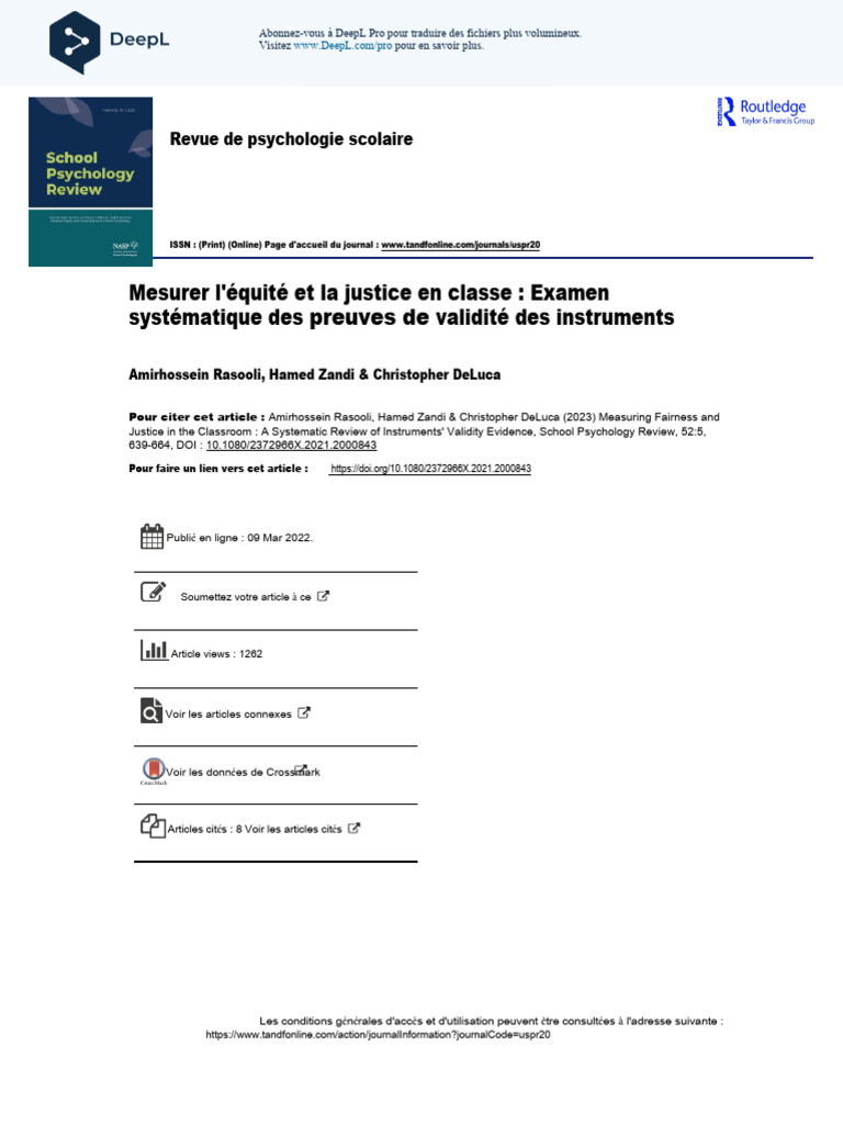 Validité des instruments d'équité en classe | PDF | Justice | Crime et ...
