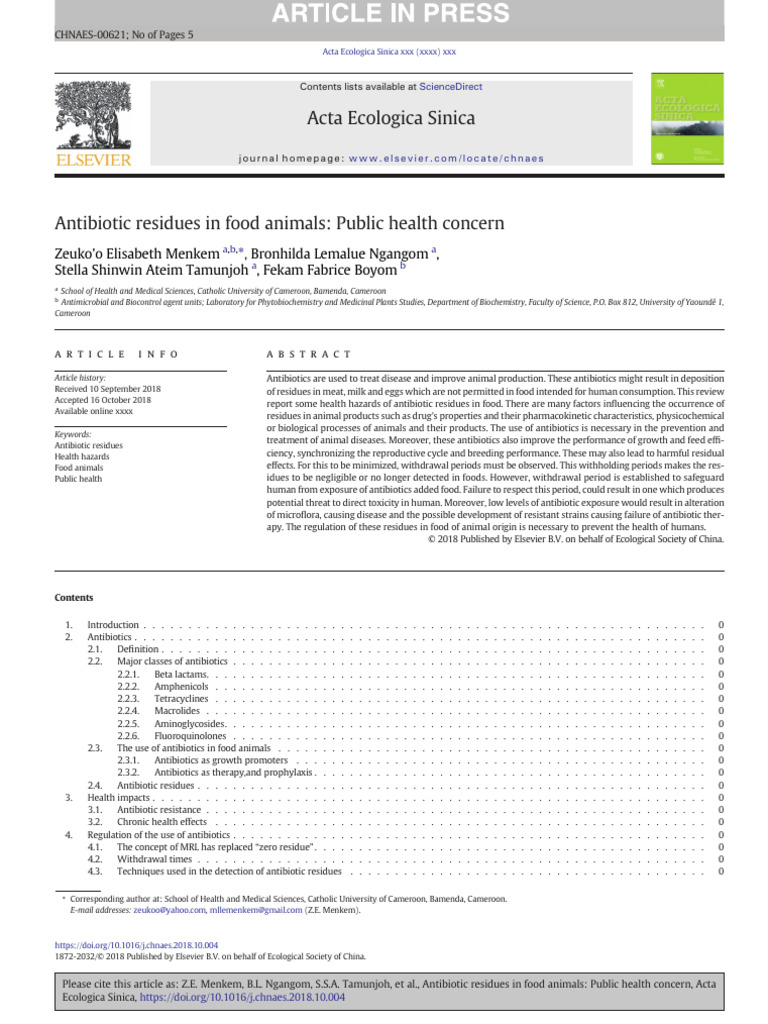 Antibiotic Residues in Food Animals | PDF | Antimicrobial Resistance ...