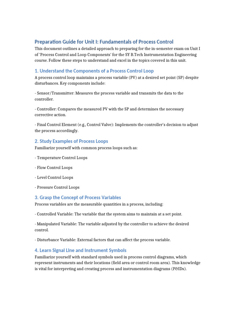 Process Control Exam Prep Guide | PDF | Instrumentation | Applied ...