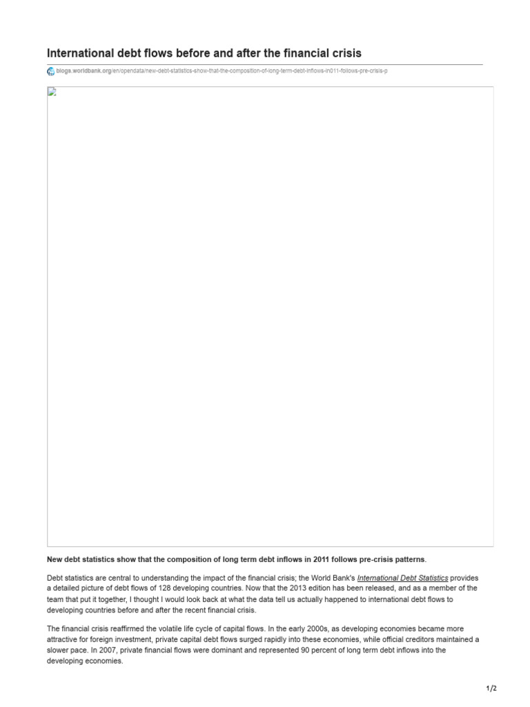Post-Crisis Trends in Debt Inflows | PDF | Debt | Financial Crises