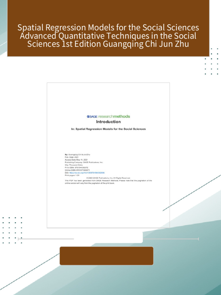 Get Spatial Regression Models for the Social Sciences Advanced ...