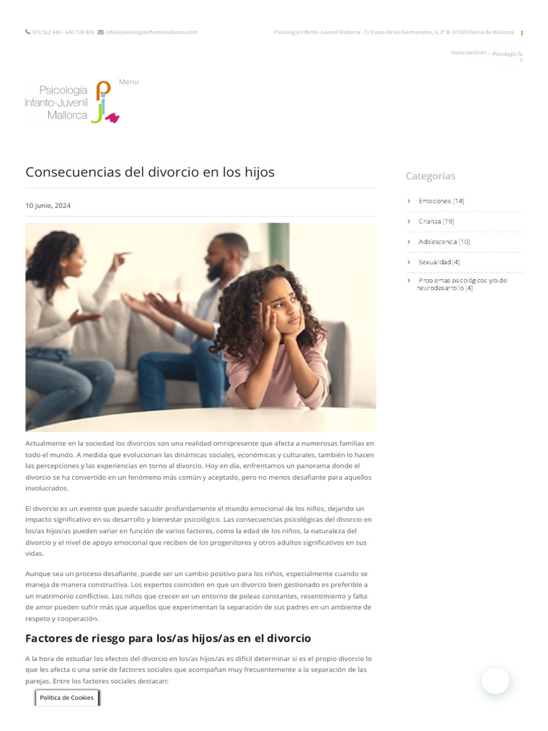 Consecuencias del divorcio en los hijos | PDF | Las emociones | Divorcio