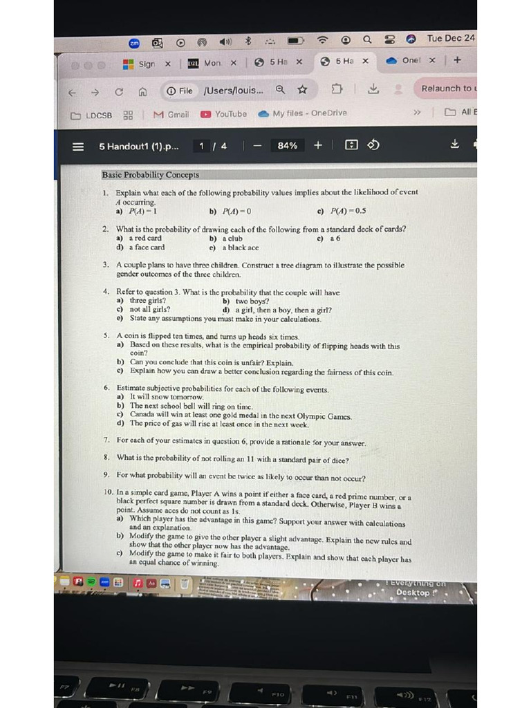 Probability Questions Pdf