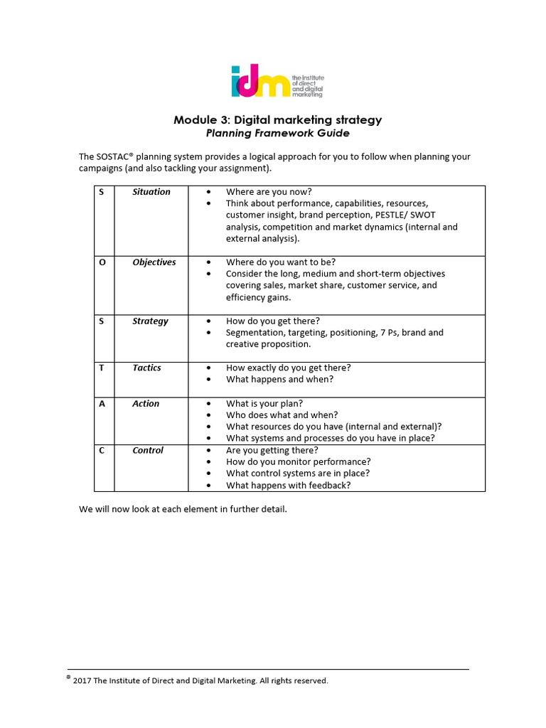 Planning Framework Guide | PDF | Marketing | Digital Marketing