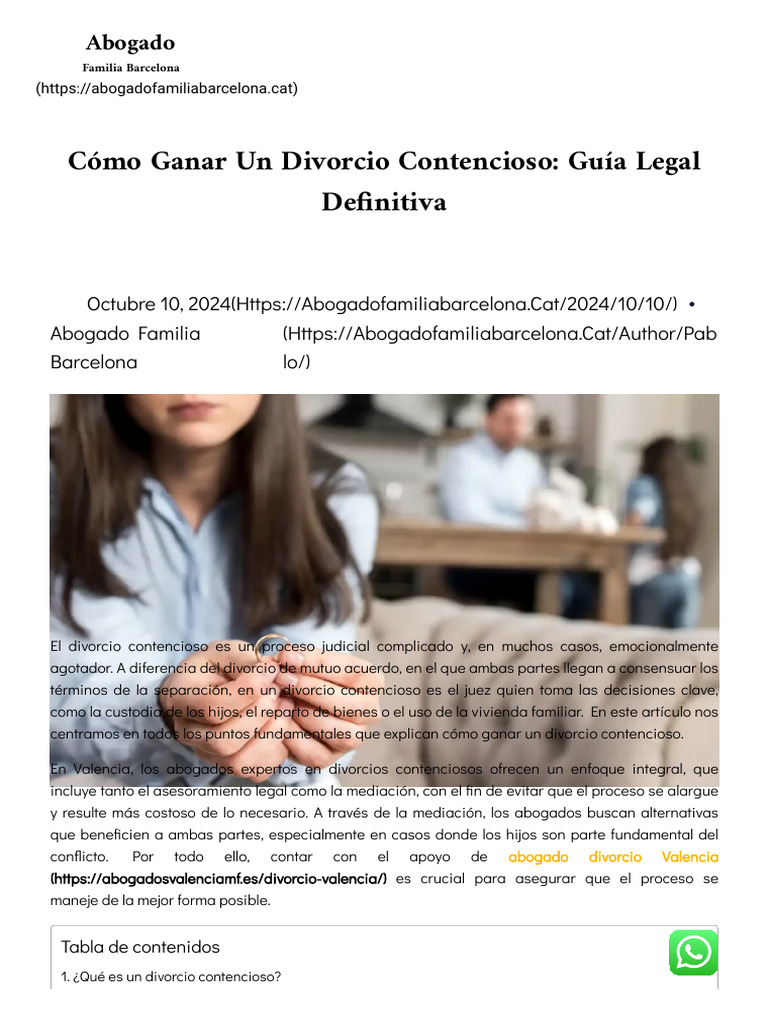 Guía para Divorcios Contenciosos | PDF | Divorcio | Sentencia (ley)