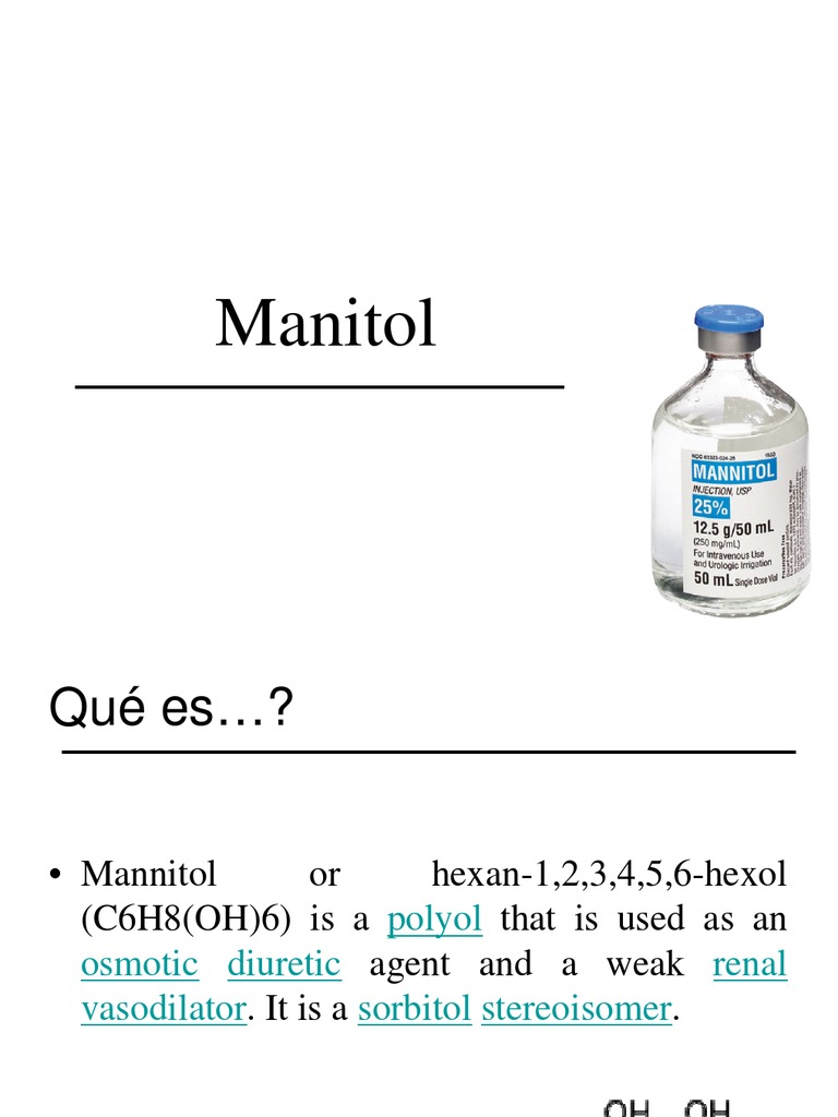 Dosis y uso del manitol al 20% | PDF | Rtt | Medicina