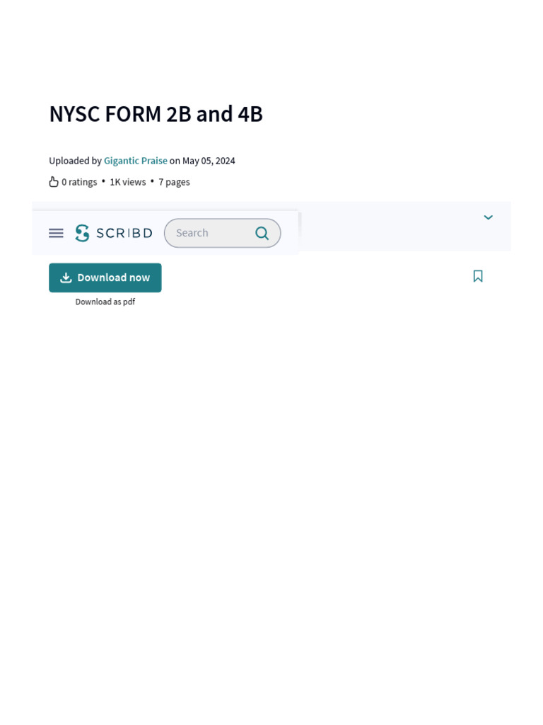 Nysc Form 2b and 4b | PDF | PDF