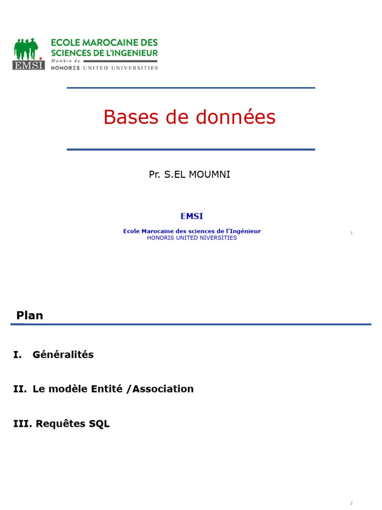Cours Complet Base de Donnees | PDF | Bases de données | MySQL