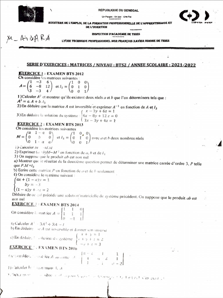 Matrice Correction | PDF