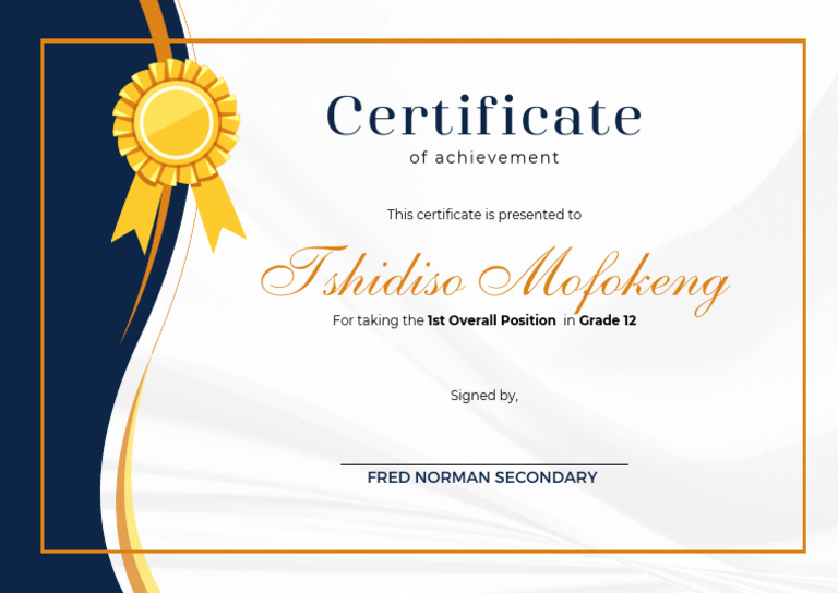 Blue and Gold Elegant Financial Accounting Completion Certificate | PDF