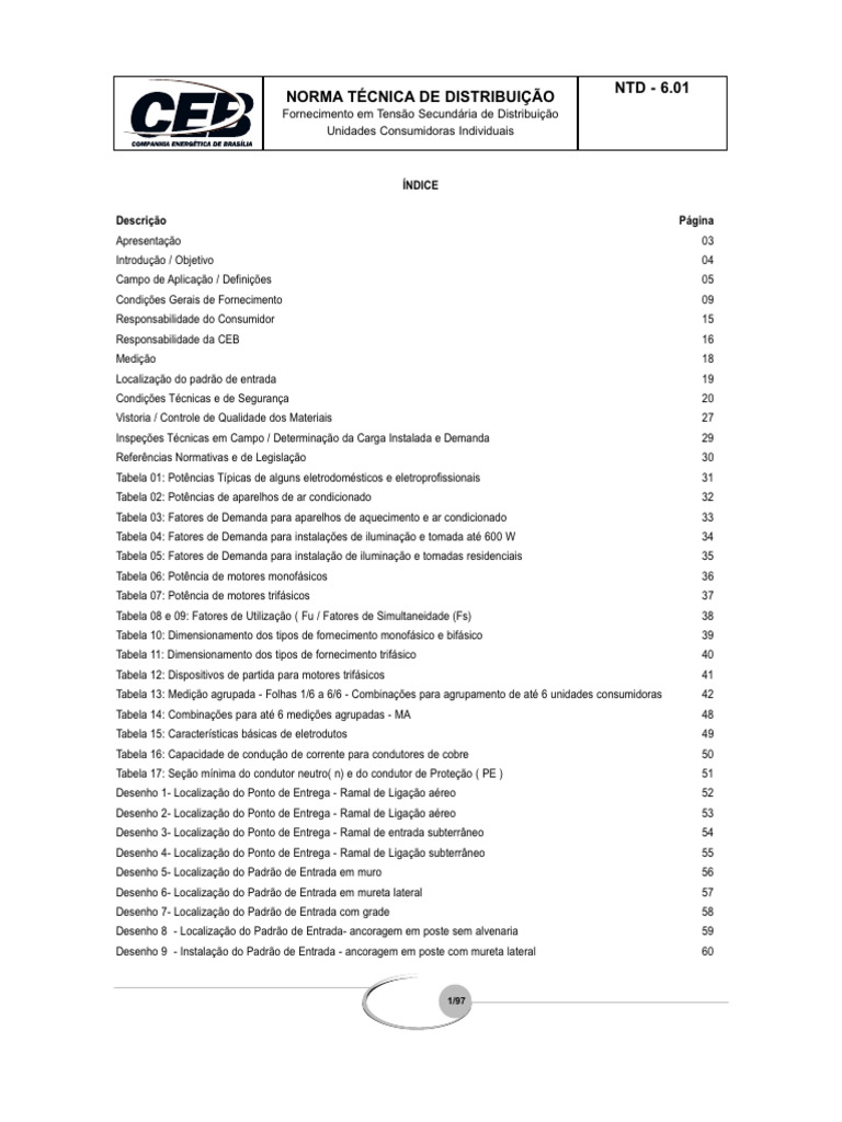 NTD 6.01 - Fornec. em Tensão Secundária de Distribuição - Unidades ...