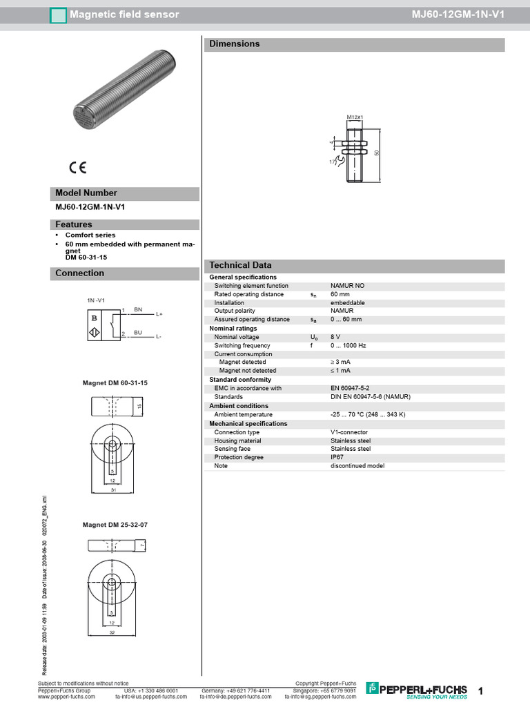 Dimensions: MJ60-12GM-1N-V1 | PDF | Magnetometer | Manufactured Goods