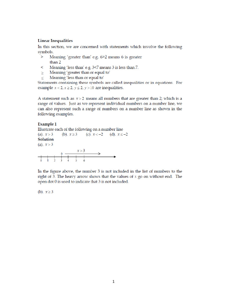 Lesson 4-Linear Inequalities | PDF