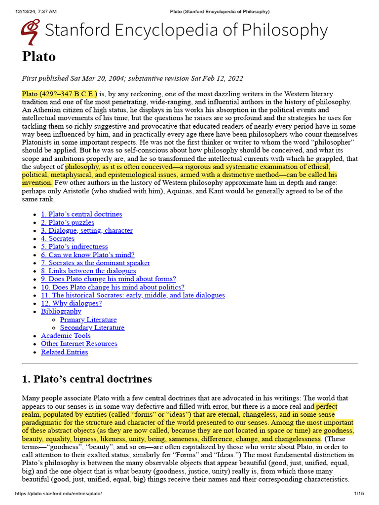 PLATO STANFORD ENCYCLOPEDIA OF PHILOSOPHY visual data 6
