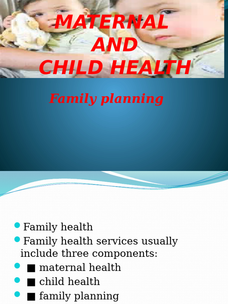 Maternal and Child Health Services Guide | PDF | Birth Control | Childbirth