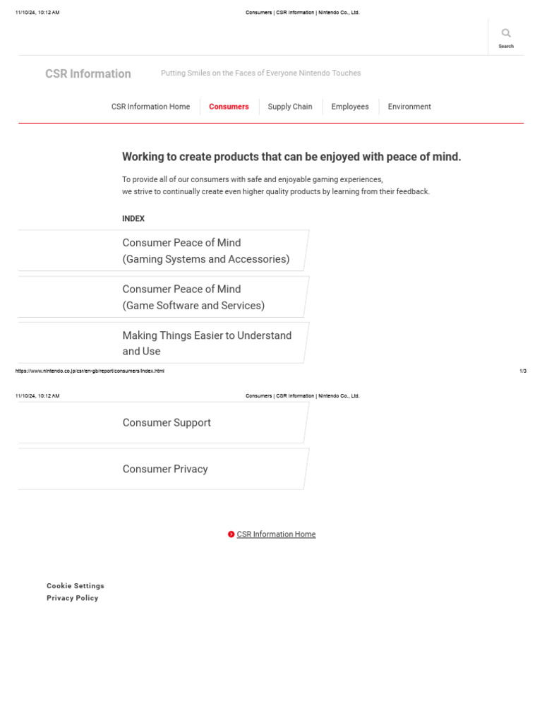 Nintendo CSR Report 2024 Overview | PDF | Corporate Social ...