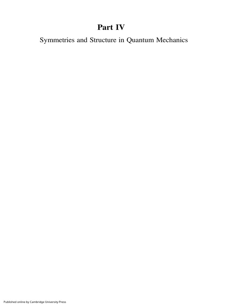 Symmetries in Quantum Mechanics | PDF