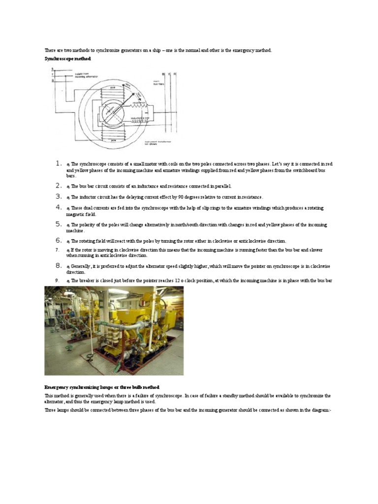 Synchronizing Ship Generators Explained | PDF | Power (Physics ...