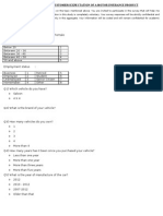 Motor Insurance Questionnaire