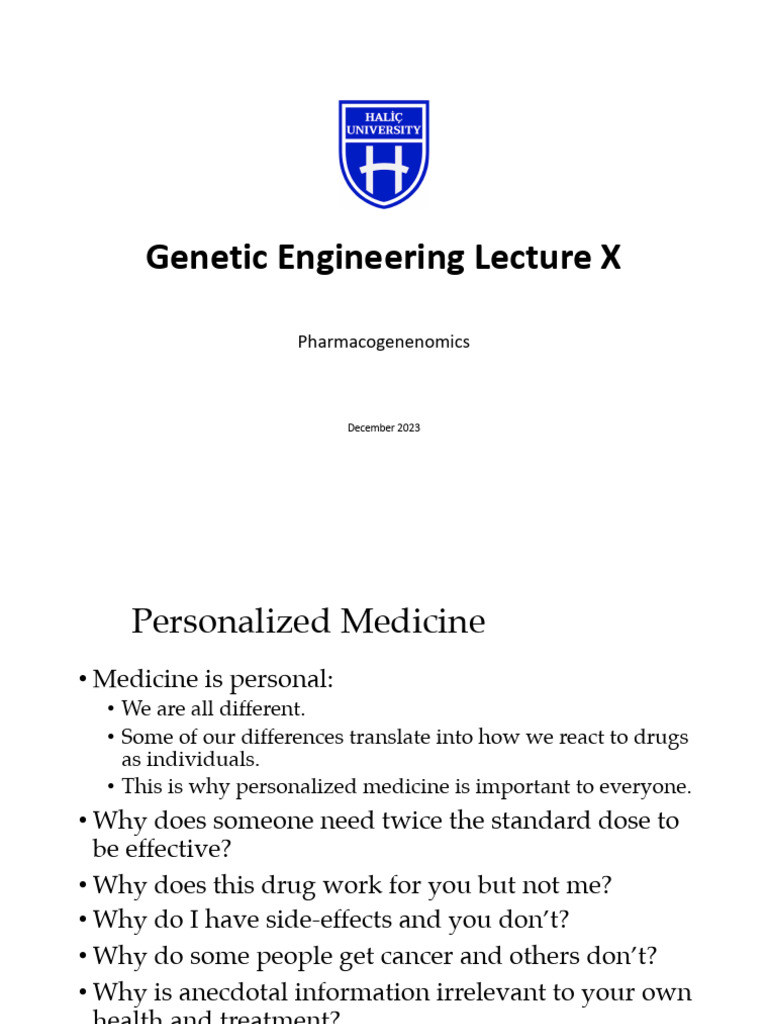 Pharmacogenomics in Personalized Medicine | PDF | Pharmacogenomics ...