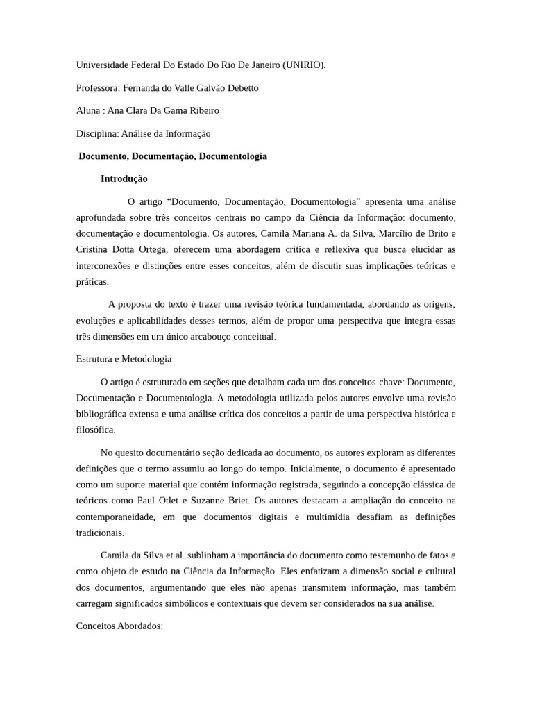 Documento e Documentação na Ciência da Informação | PDF ...