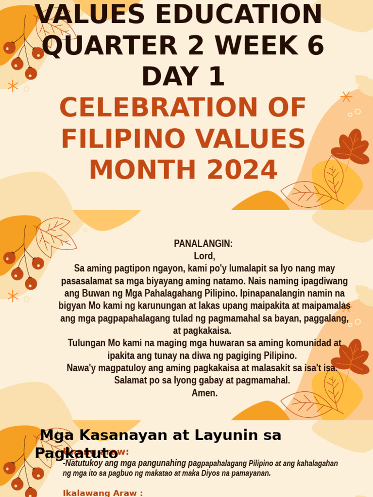 Filipino Values Month 2024 Revised | PDF