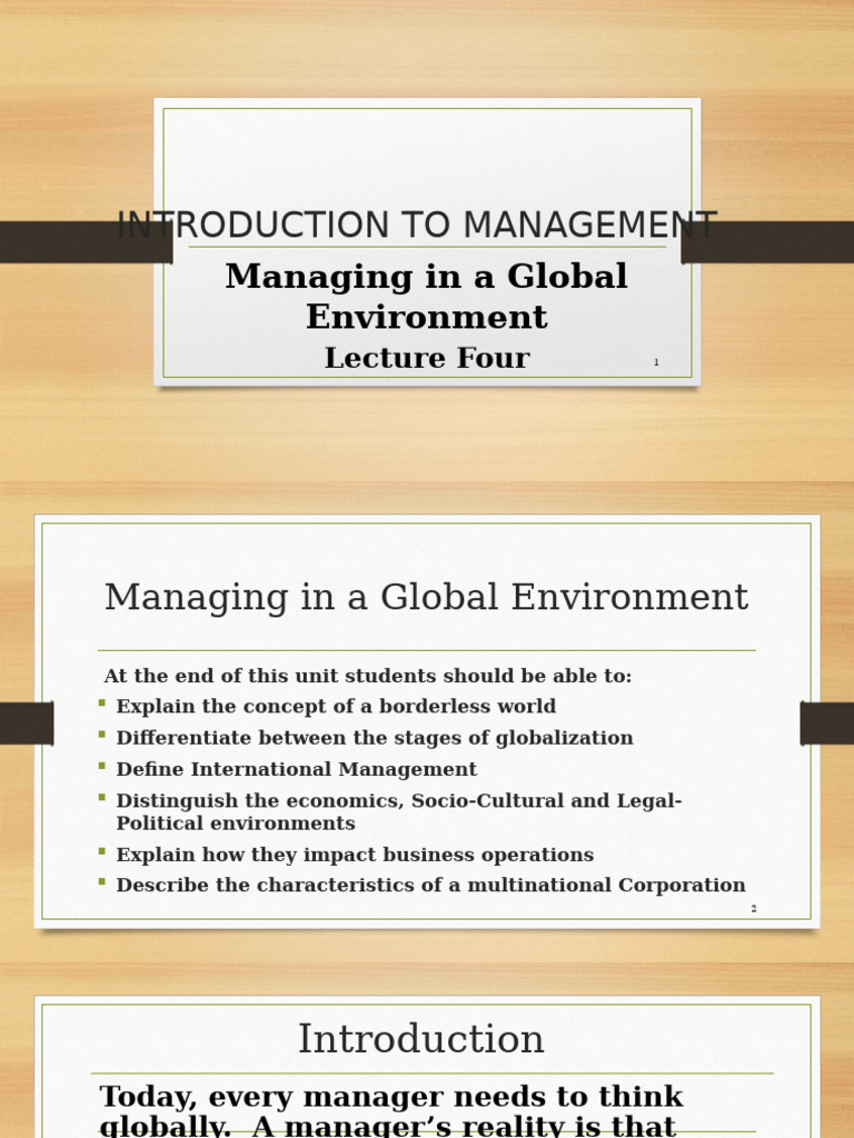 Unit 4 - Global Environment | PDF | Globalization | Exports